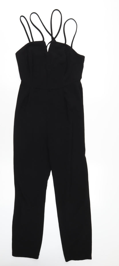 New Look Womens Black Polyester Jumpsuit One-Piece Size 10 L27 in Zip