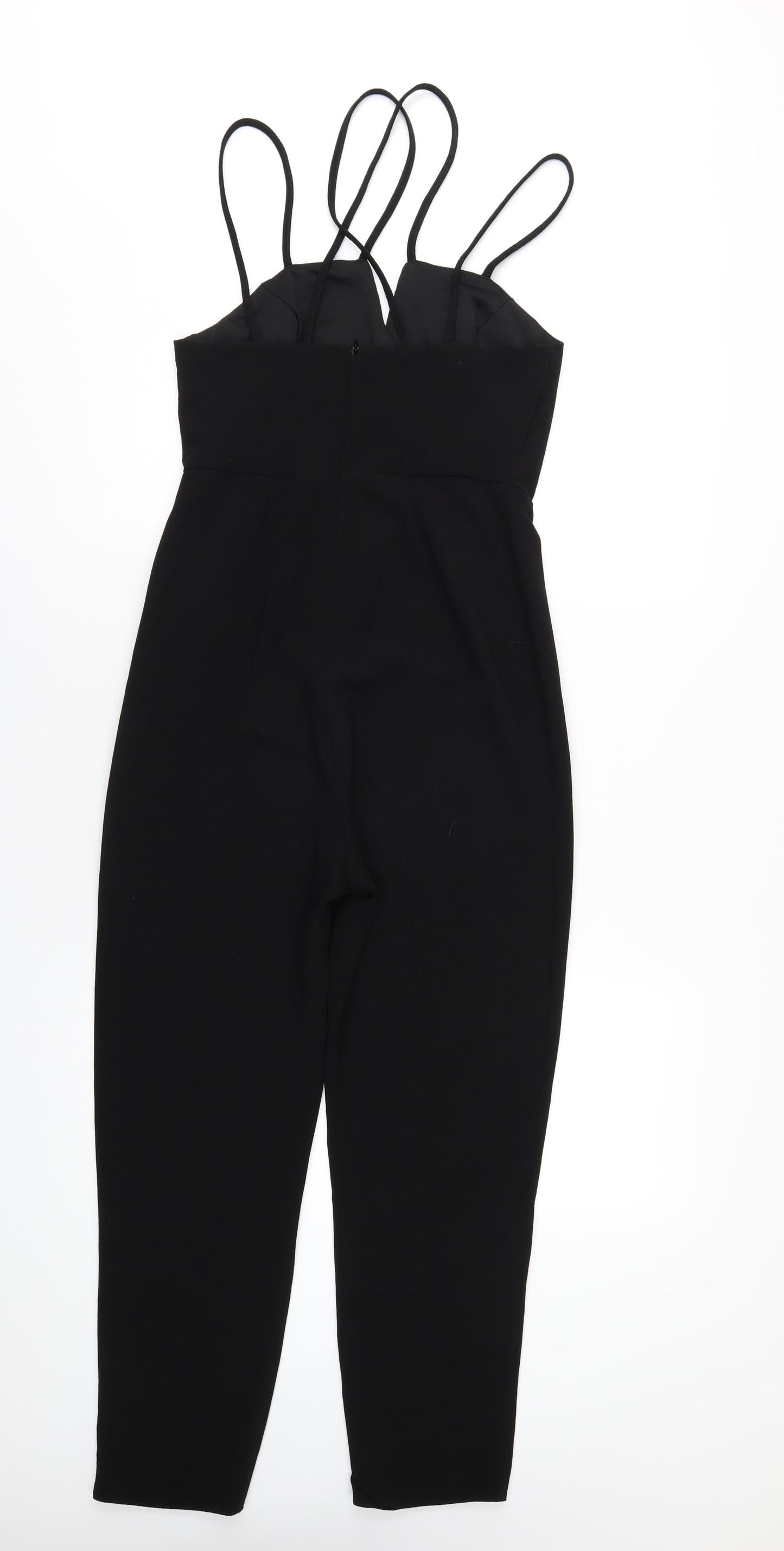 New Look Womens Black Polyester Jumpsuit One-Piece Size 10 L27 in Zip
