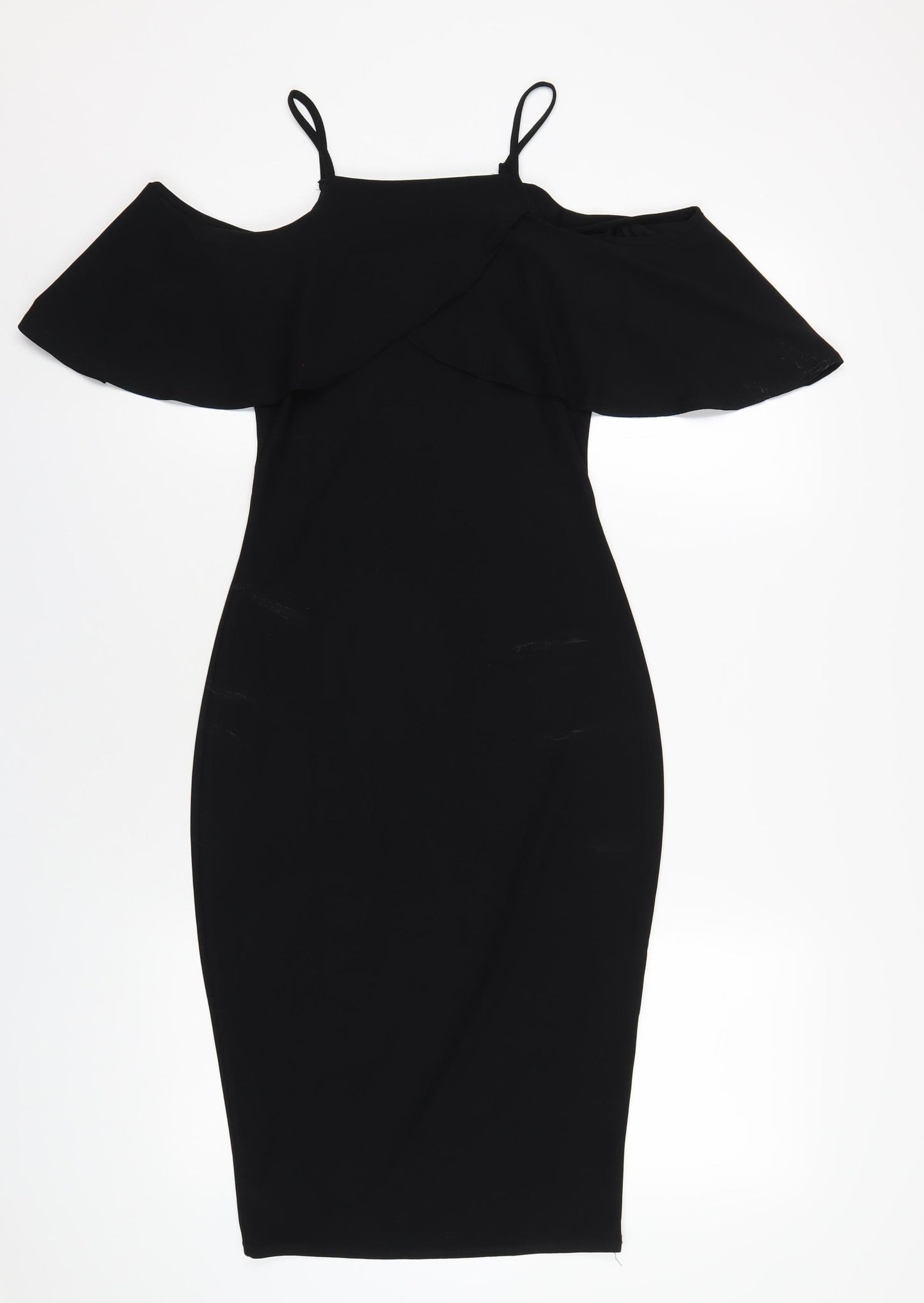 Boohoo Womens Black Polyester Bodycon Size 8 Square Neck Pullover