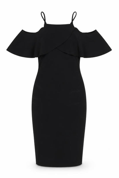 Boohoo Womens Black Polyester Bodycon Size 8 Square Neck Pullover