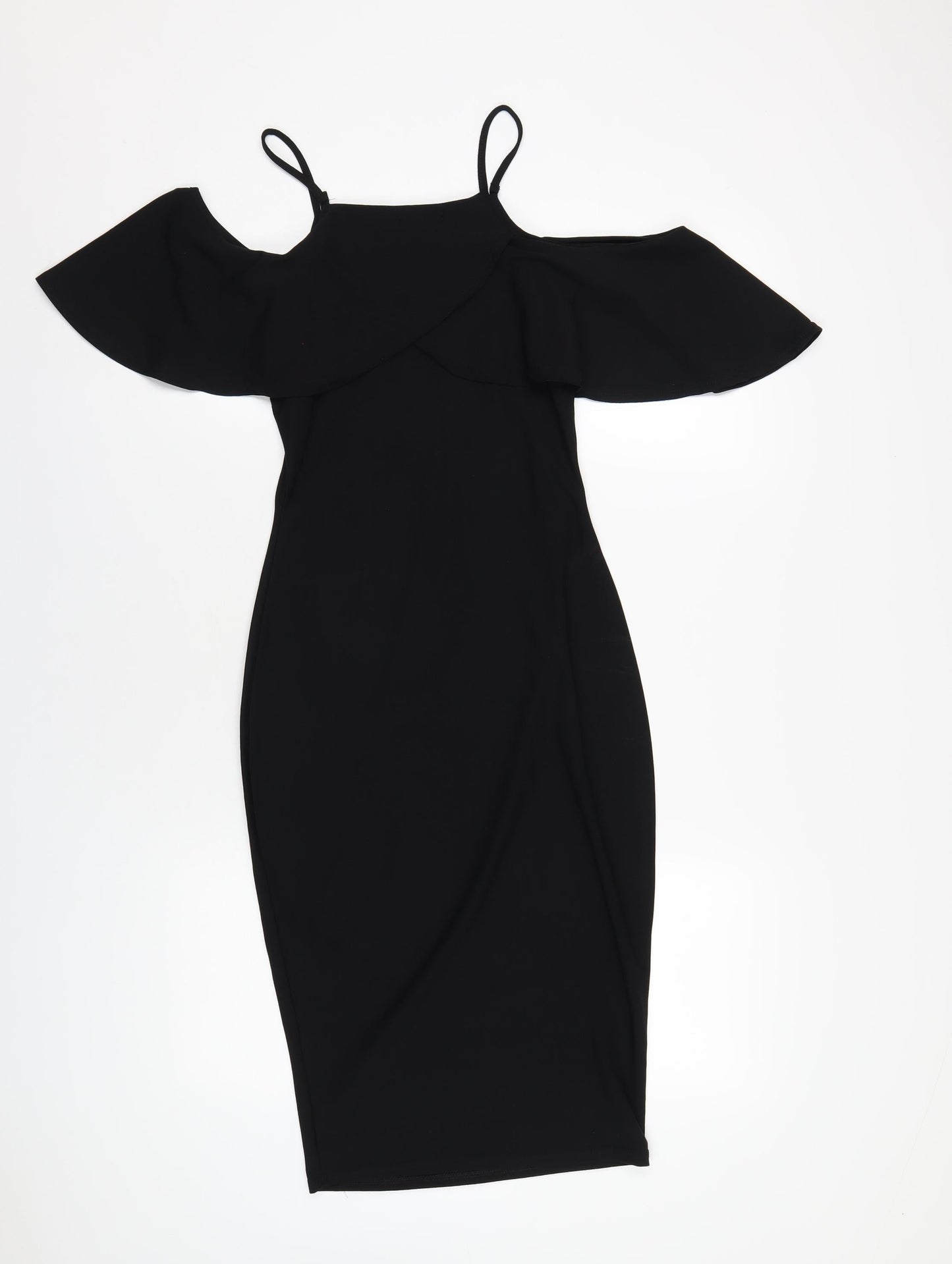 Boohoo Womens Black Polyester Bodycon Size 8 Square Neck Pullover