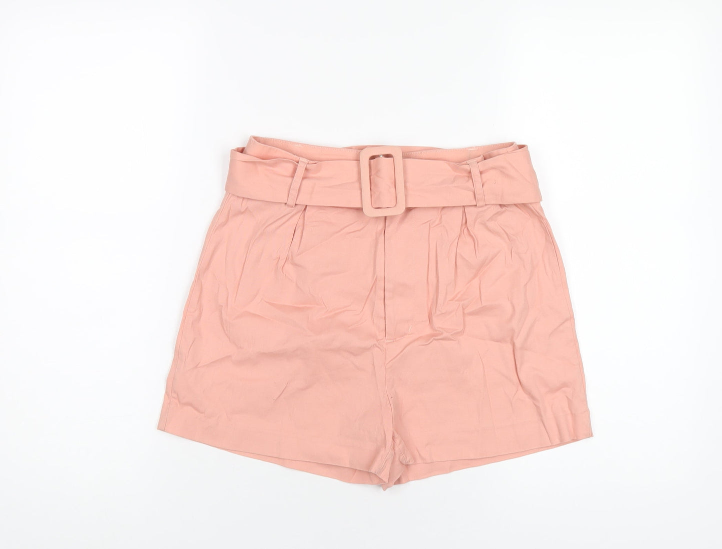Glamorous Womens Pink Cotton Basic Shorts Size 8 Regular Zip