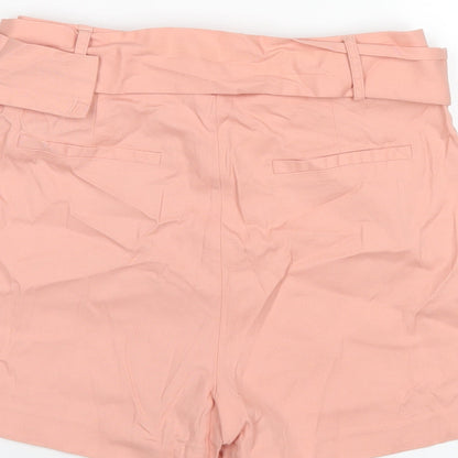 Glamorous Womens Pink Cotton Basic Shorts Size 8 Regular Zip