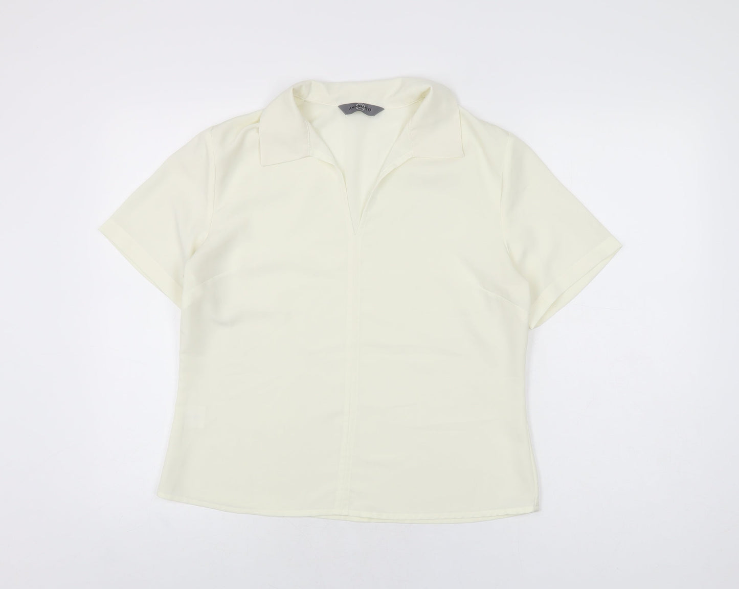 Womens UK Size 14 AMARANTO Ivory Basic Blouse