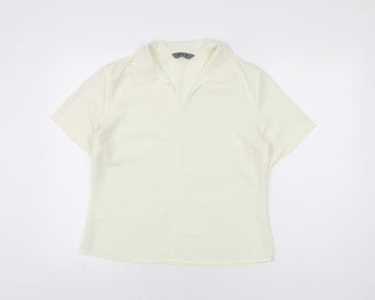 Womens UK Size 14 AMARANTO Ivory Basic Blouse