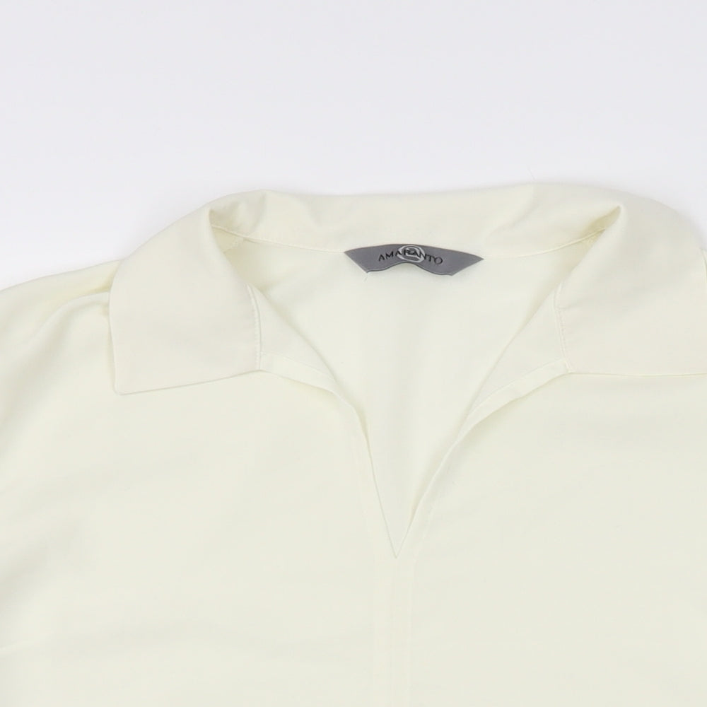 Womens UK Size 14 AMARANTO Ivory Basic Blouse