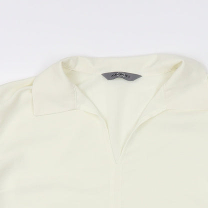 Womens UK Size 14 AMARANTO Ivory Basic Blouse