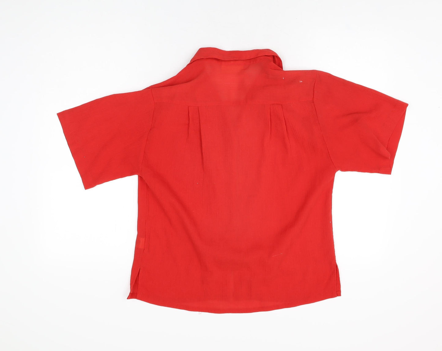 Debenhams Womens Red Polyester Basic Button-Up Size 10 Collared