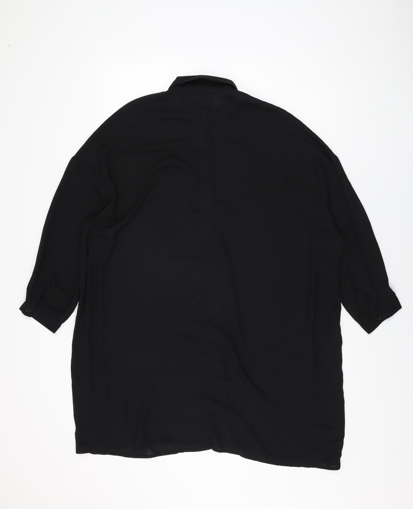 ASOS Womens Black Polyester Shirt Dress Size 10 Collared Button