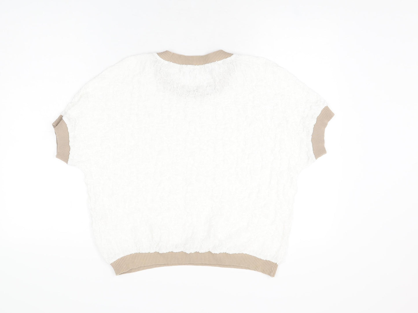 Womens UK Size M Gallery White Basic T-Shirt