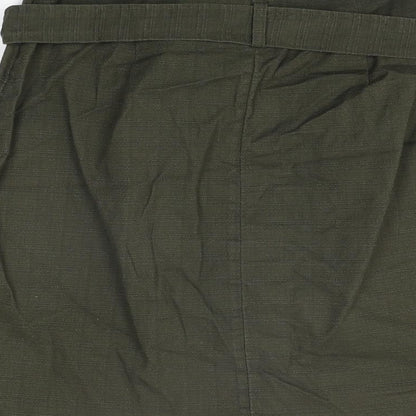 Oasis Womens Green Cotton Mini Skirt Size 8 Button