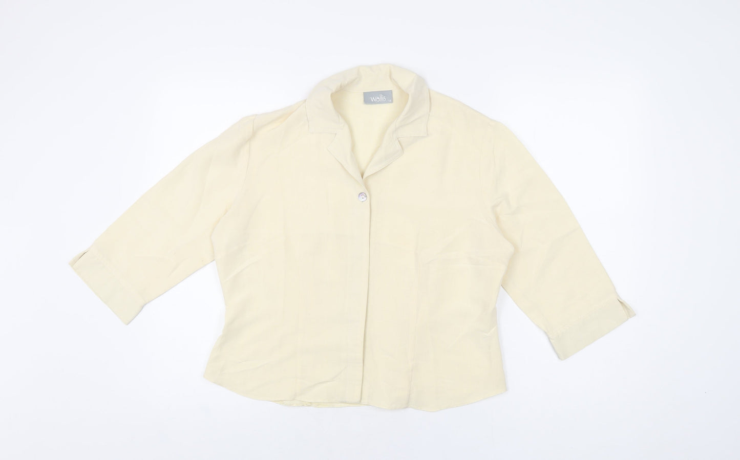 Womens UK Size 14 Wallis Ivory Basic Button-Up