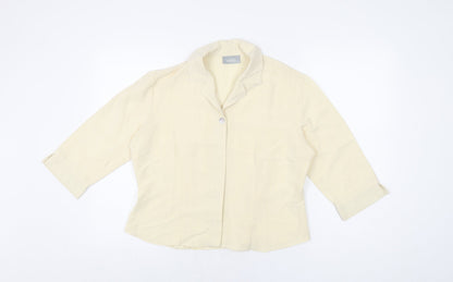 Womens UK Size 14 Wallis Ivory Basic Button-Up