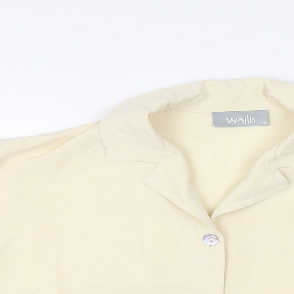 Womens UK Size 14 Wallis Ivory Basic Button-Up