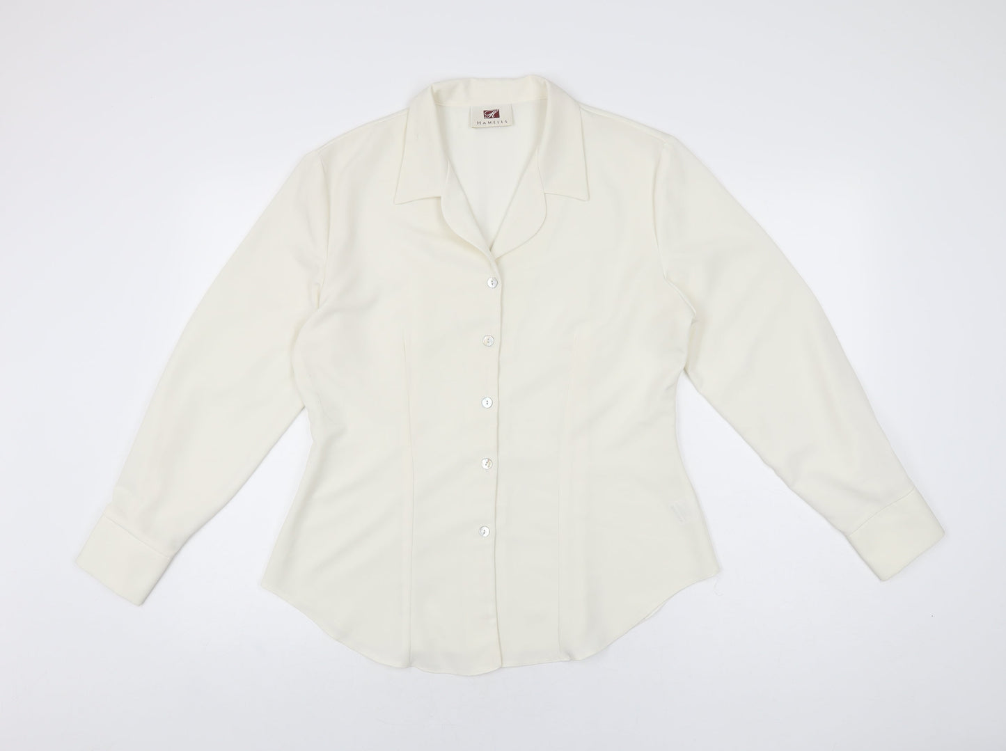 Womens UK Size 14 Hamells Ivory Basic Button-Up