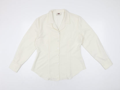 Womens UK Size 14 Hamells Ivory Basic Button-Up