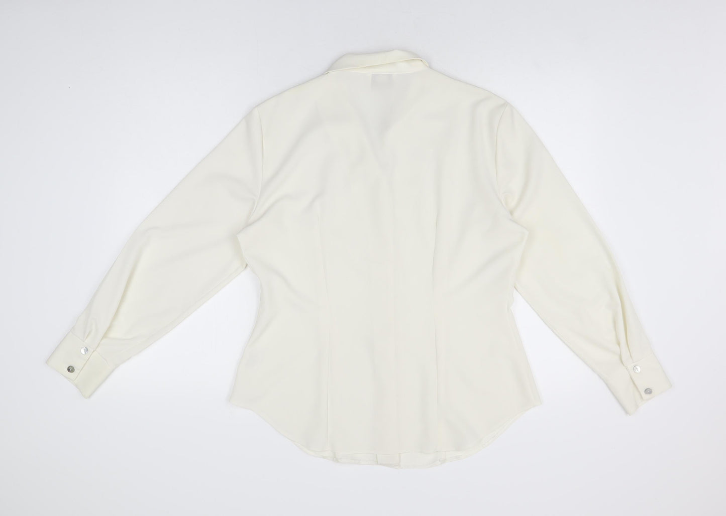 Womens UK Size 14 Hamells Ivory Basic Button-Up