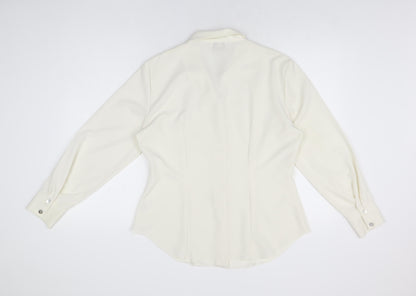 Womens UK Size 14 Hamells Ivory Basic Button-Up