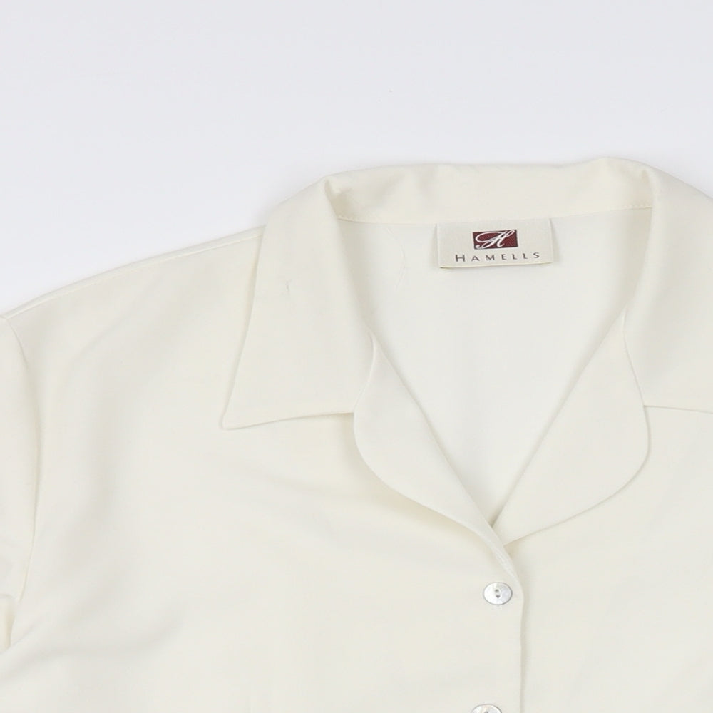 Womens UK Size 14 Hamells Ivory Basic Button-Up