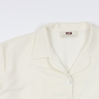 Womens UK Size 14 Hamells Ivory Basic Button-Up