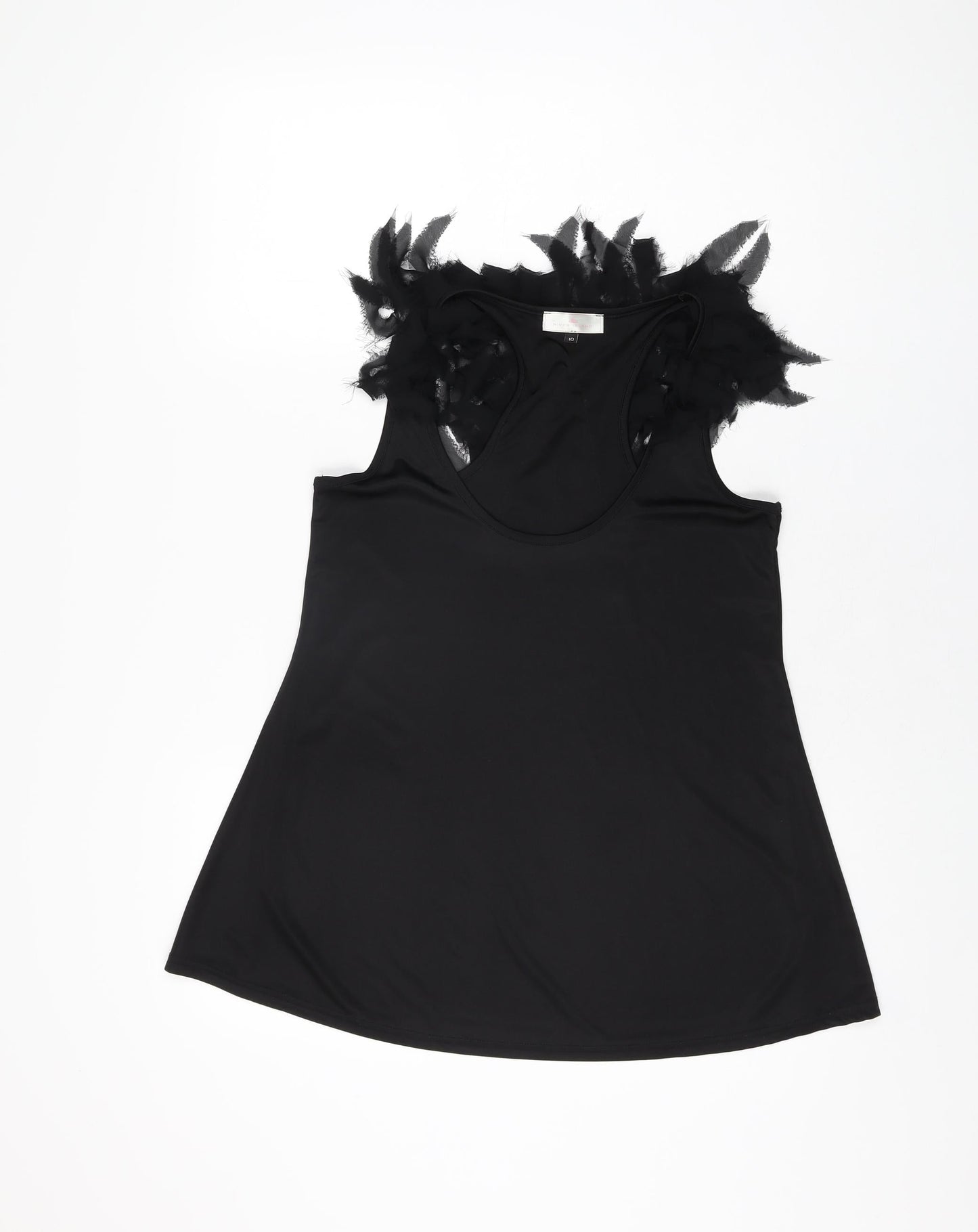 Womens UK Size 10 River Island Black Basic T-Shirt