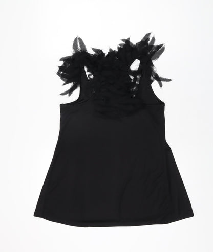 Womens UK Size 10 River Island Black Basic T-Shirt