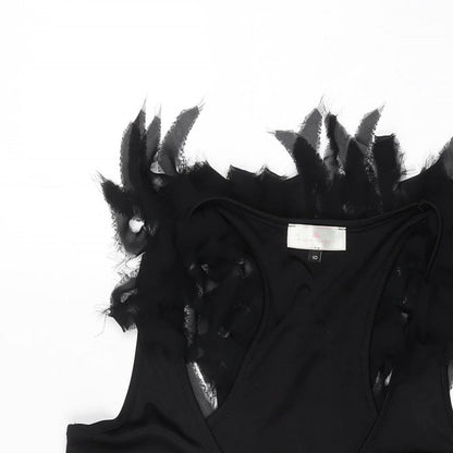 Womens UK Size 10 River Island Black Basic T-Shirt