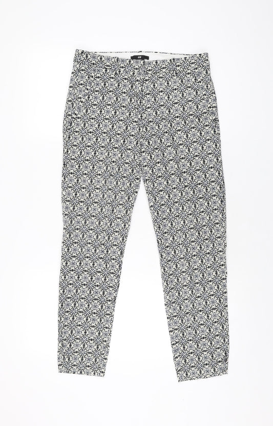 Womens UK Size 8 H&M Regular Fit  White Trousers