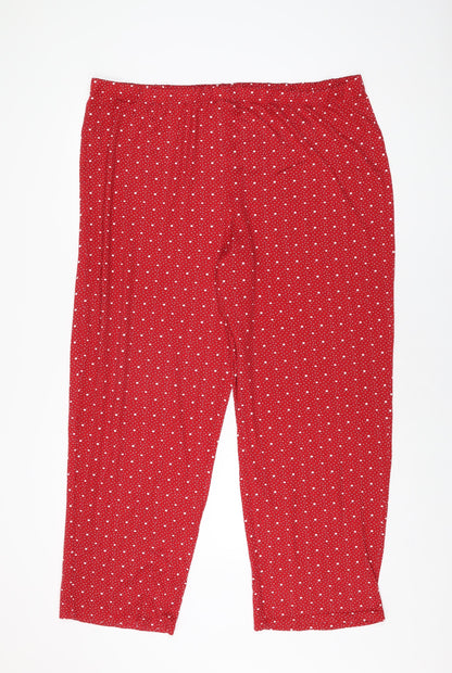 Charter Club Womens Red Polka Dot Polyester Top Pyjama Pants Size 2XL