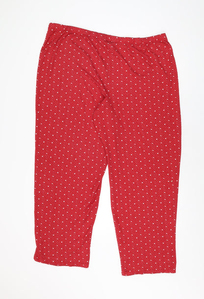 Charter Club Womens Red Polka Dot Polyester Top Pyjama Pants Size 2XL