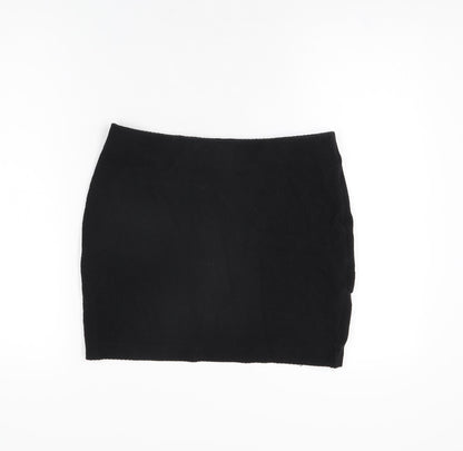 H&M Womens Black Cotton Mini Skirt Size S