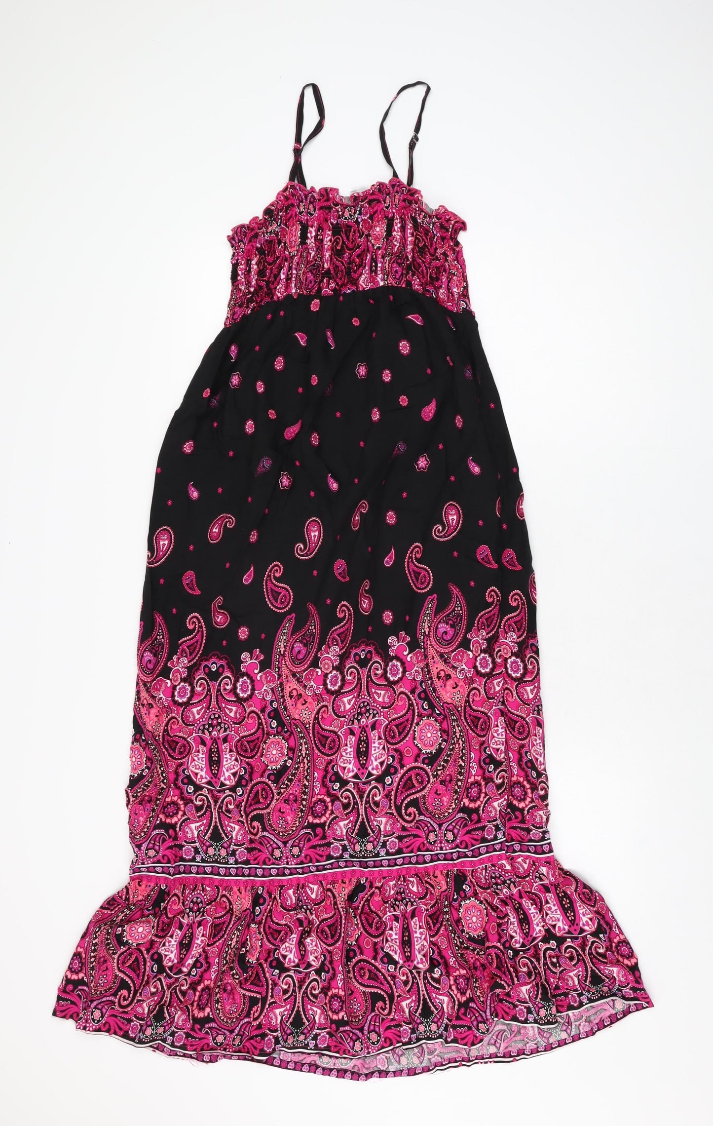 Miss Understood Womens Black Paisley Viscose Shift Size 12 Square Neck Pullover