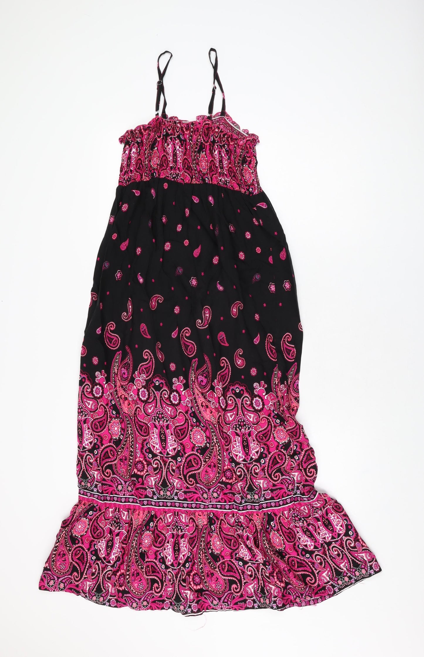 Miss Understood Womens Black Paisley Viscose Shift Size 12 Square Neck Pullover