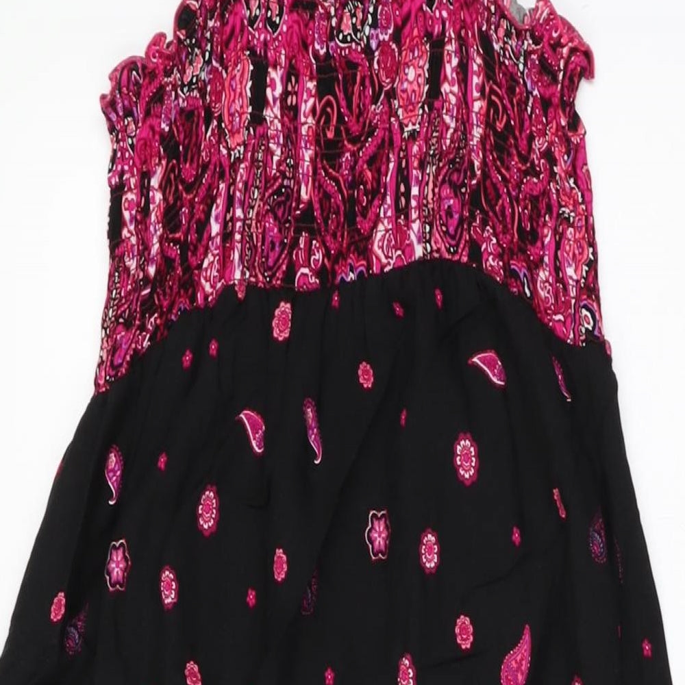 Miss Understood Womens Black Paisley Viscose Shift Size 12 Square Neck Pullover