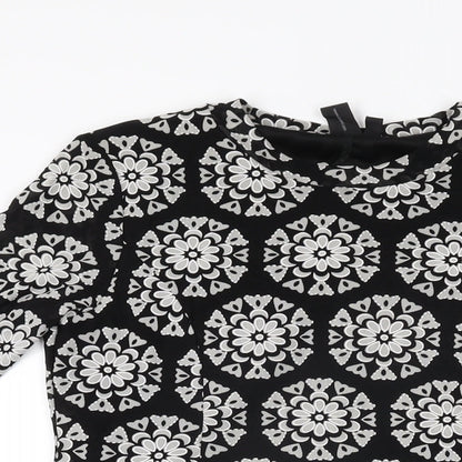 Womens UK Size 10 Izabel London Black Basic T-Shirt