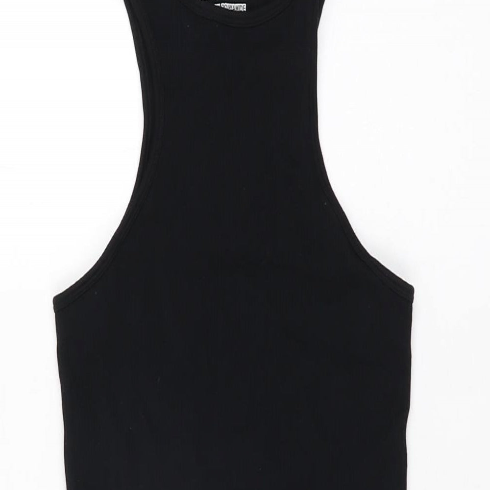 PRETTYLITTLETHING Womens Black Polyamide Mini Size S Round Neck Pullover