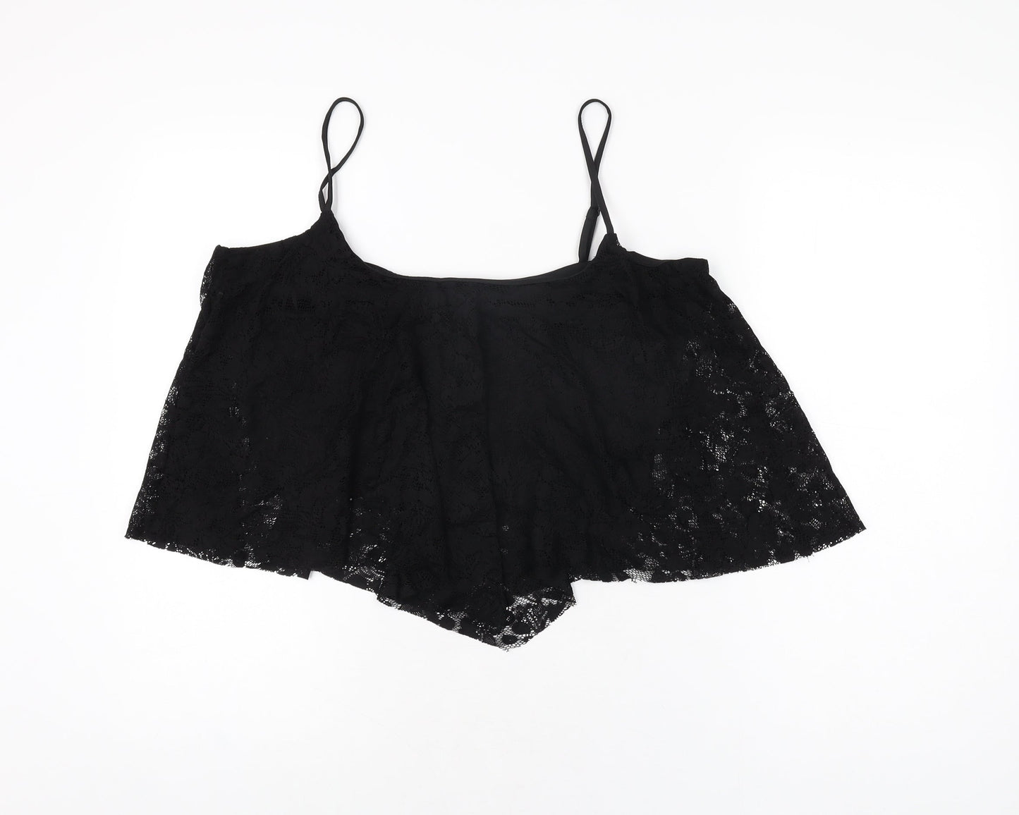Womens UK Size 18 New Look Black Cropped T-Shirt