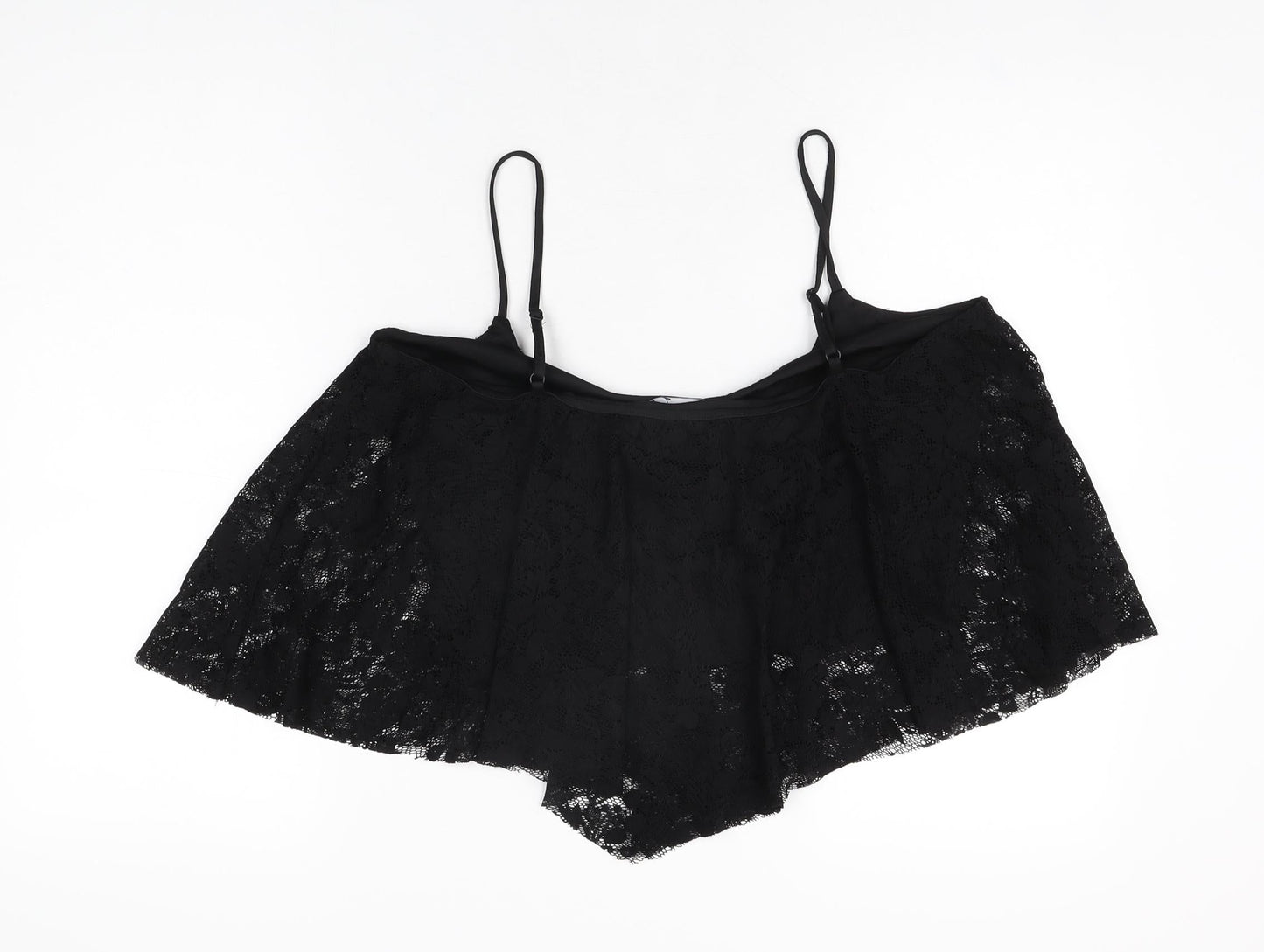 Womens UK Size 18 New Look Black Cropped T-Shirt