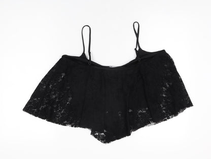 Womens UK Size 18 New Look Black Cropped T-Shirt