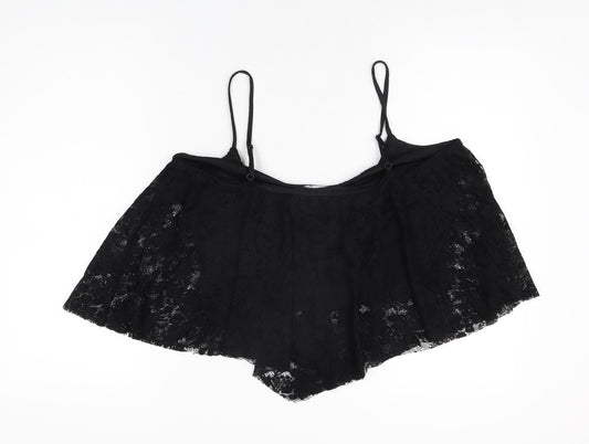 Womens UK Size 18 New Look Black Cropped T-Shirt