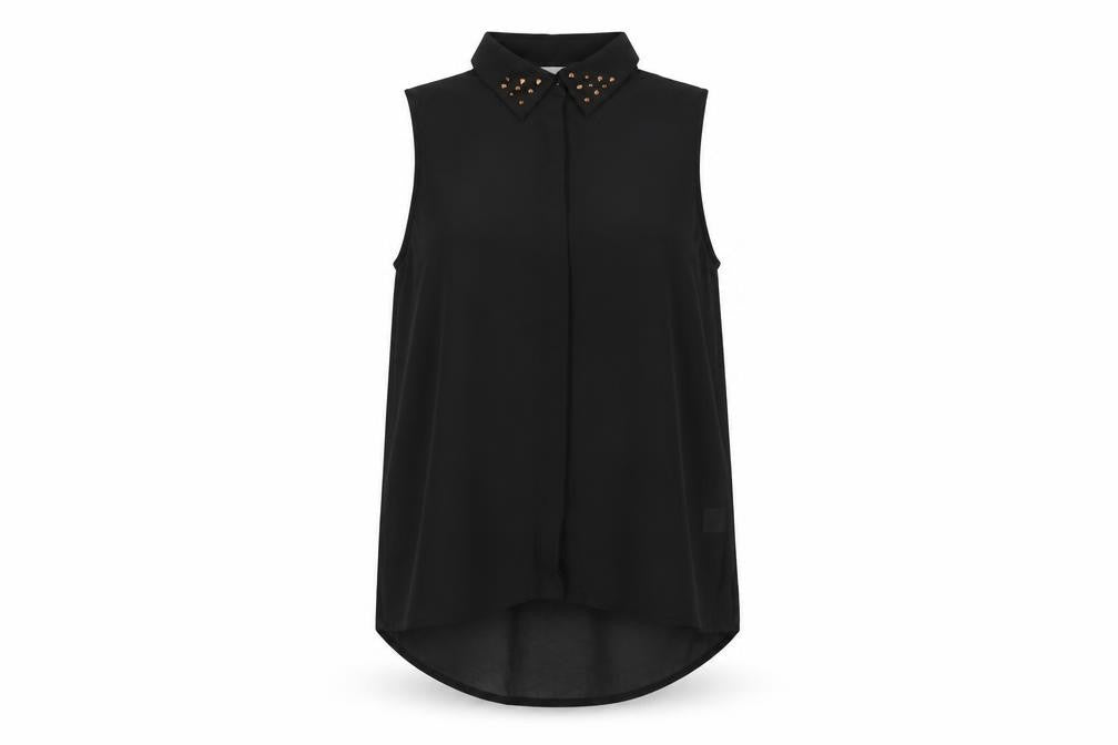 Womens UK Size 12 Glamorous Black Basic Button-Up