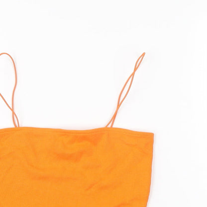 Womens UK Size 8 New Look Orange Cropped T-Shirt