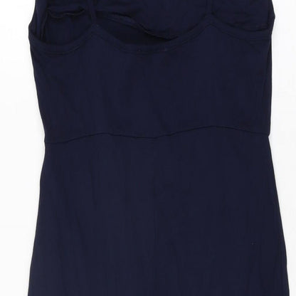 ASOS Womens Blue Viscose Bodycon Size 10 Cowl Neck Pullover