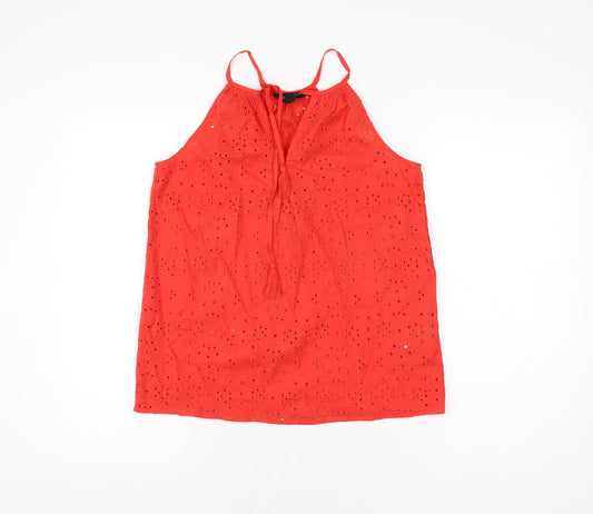 Womens UK Size 8 New Look Red Basic T-Shirt