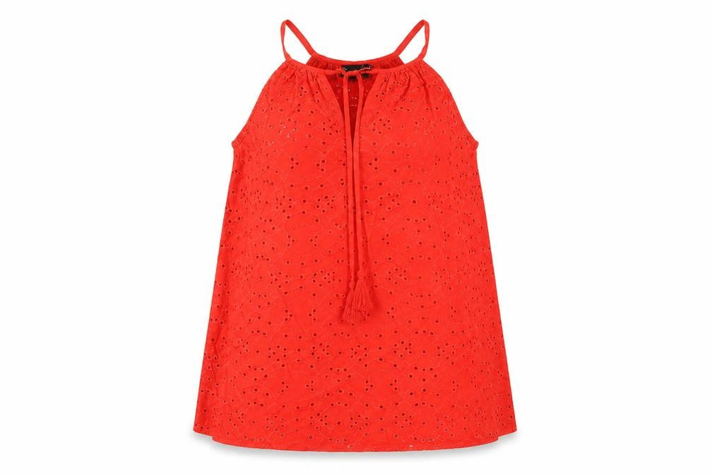 Womens UK Size 8 New Look Red Basic T-Shirt