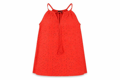 Womens UK Size 8 New Look Red Basic T-Shirt