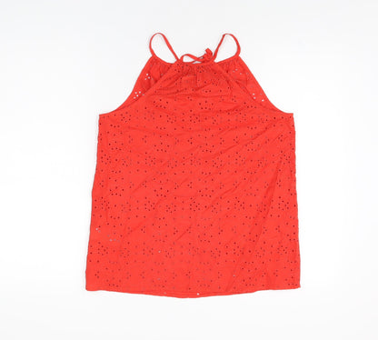 Womens UK Size 8 New Look Red Basic T-Shirt