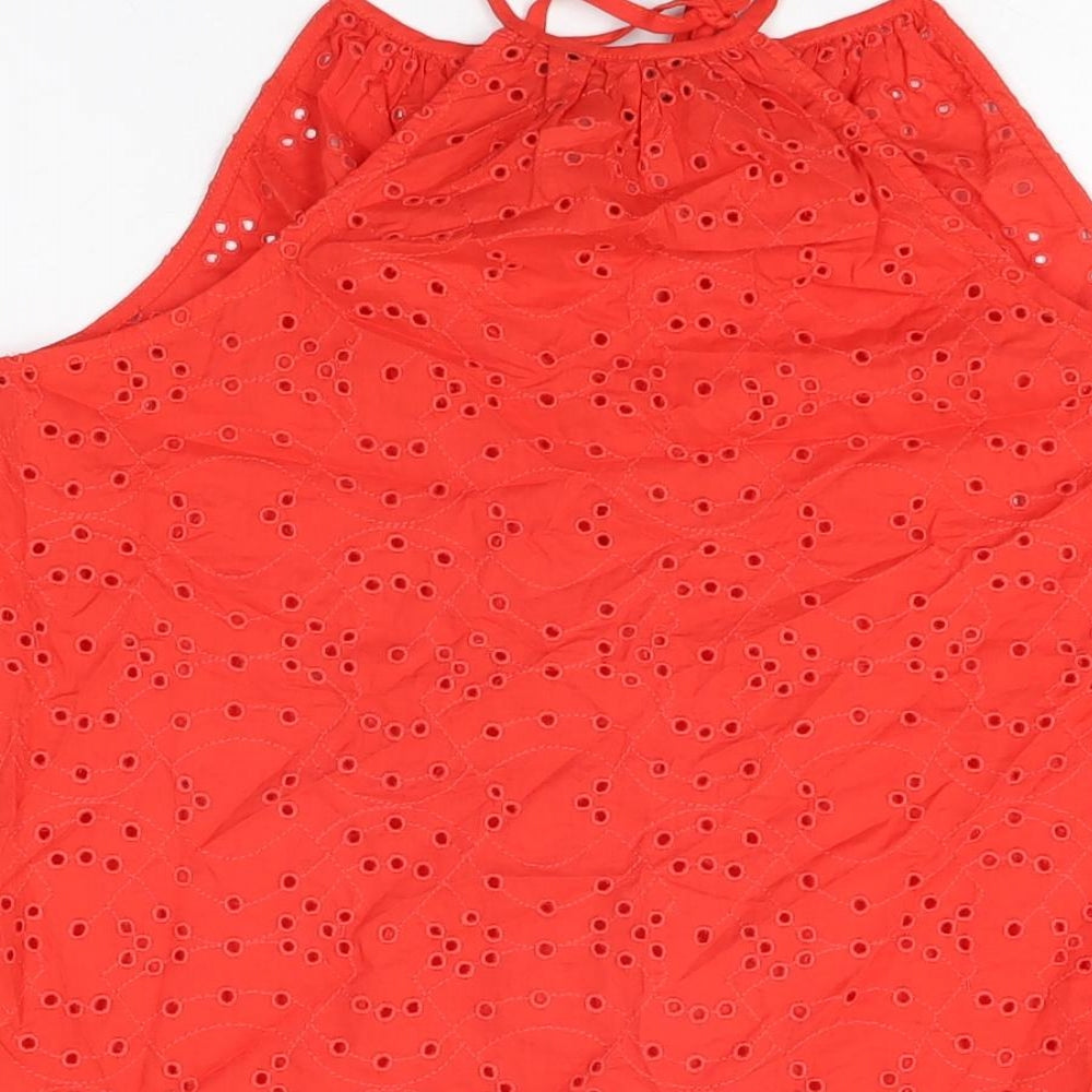 Womens UK Size 8 New Look Red Basic T-Shirt