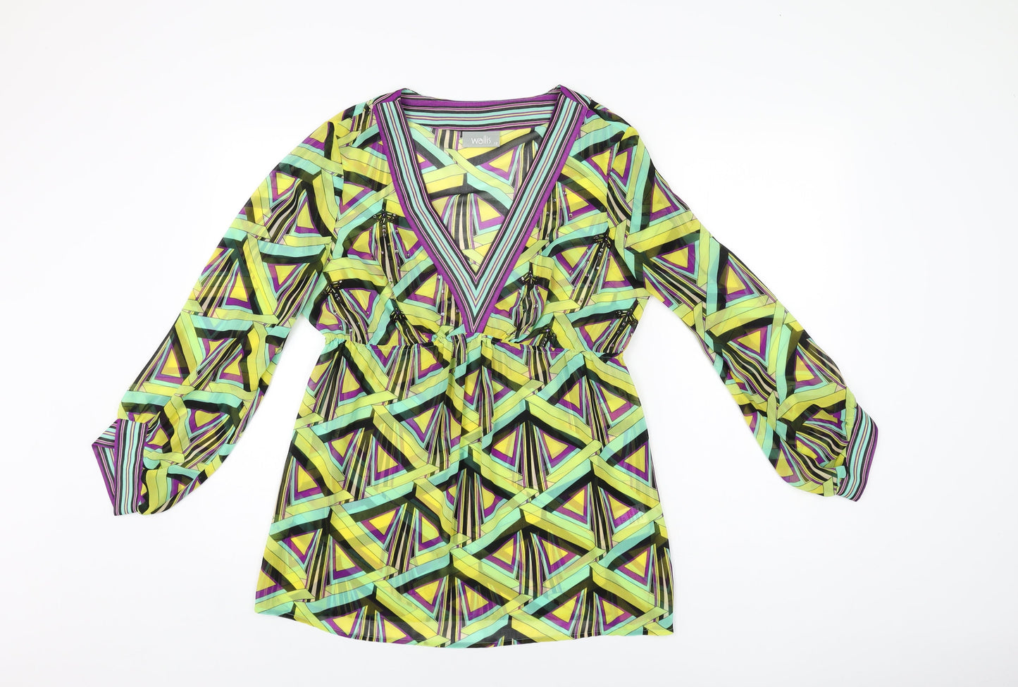 Womens UK Size 12 Wallis Multicoloured Basic Blouse