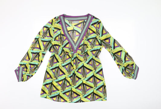 Womens UK Size 12 Wallis Multicoloured Basic Blouse